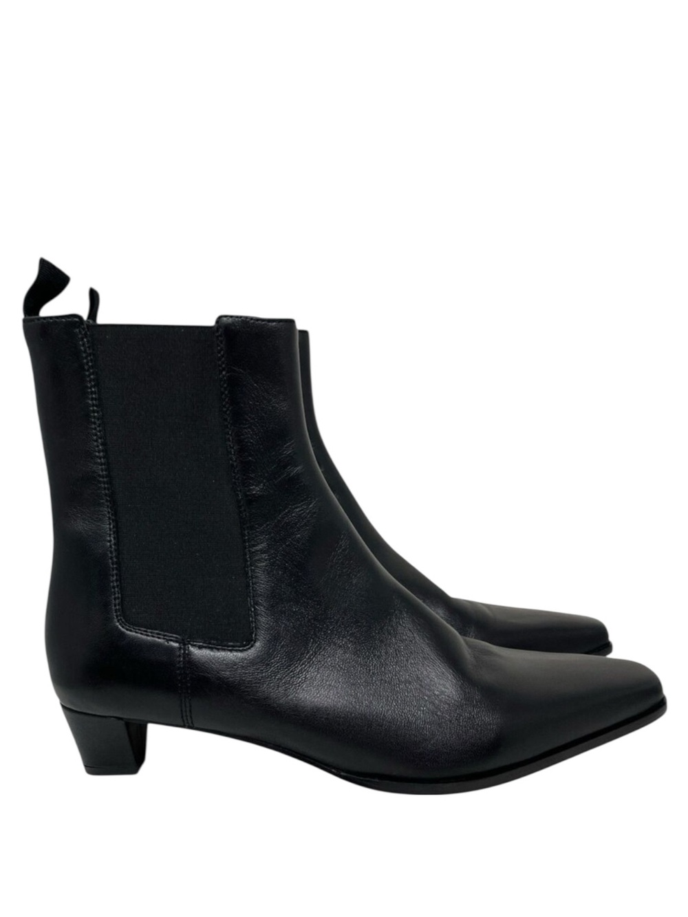 J Crew Chelsea Boots Womens 10.5 Black Nappa Leather Remi‎ Square Toe Low Heel
